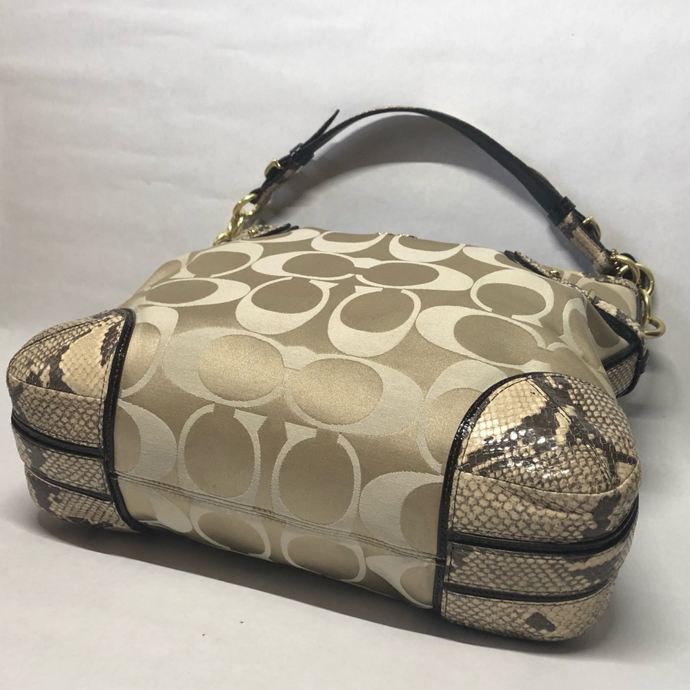 Coach Colette Shoulder Hobo Bag W/ Python Trim - image 3